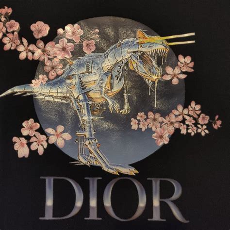 dior t shirt dinosaur|Dior x Sorayama Tyrannosaurus Rex Cherry Blossom .